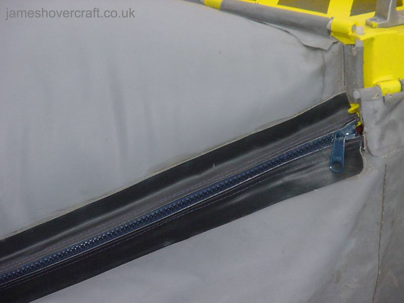 Restoring an old Tiger 12 hovercraft to a fully working state - The fixings for the inflatable side of the skirt (credit: ).